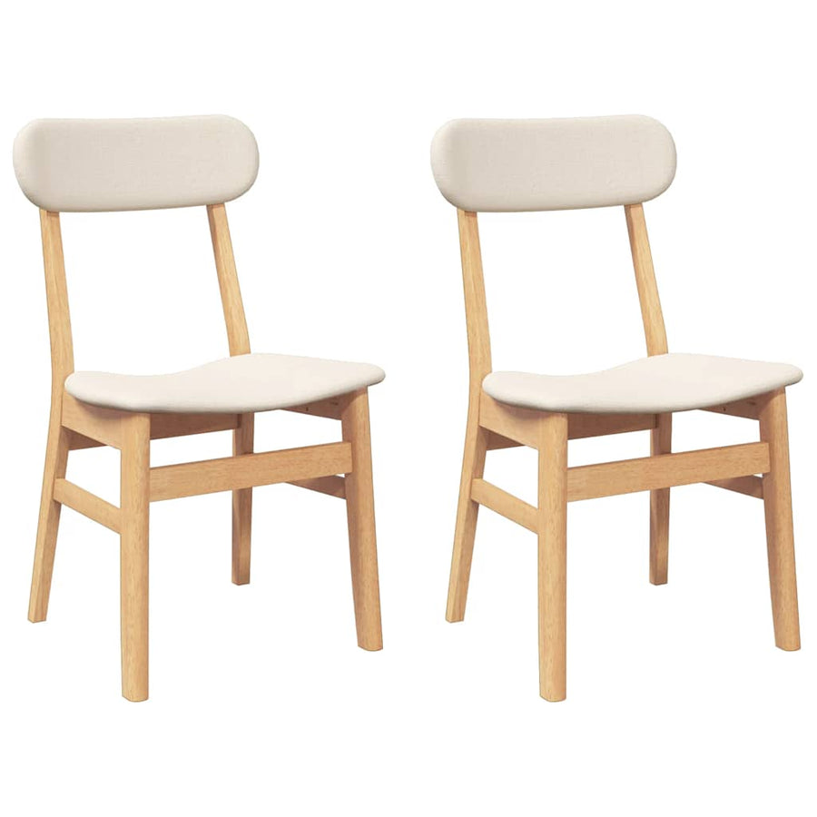 Eetkamerstoelen met kussens 2 st massief hout rubber