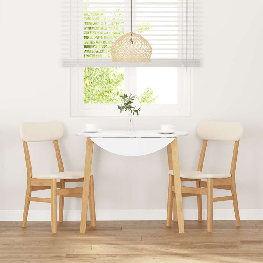 Eetkamerstoelen met kussens 2 st massief hout rubber