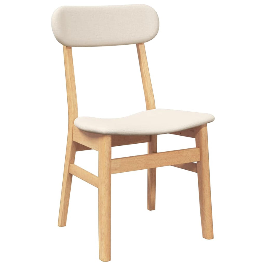 Eetkamerstoelen met kussens 2 st massief hout rubber