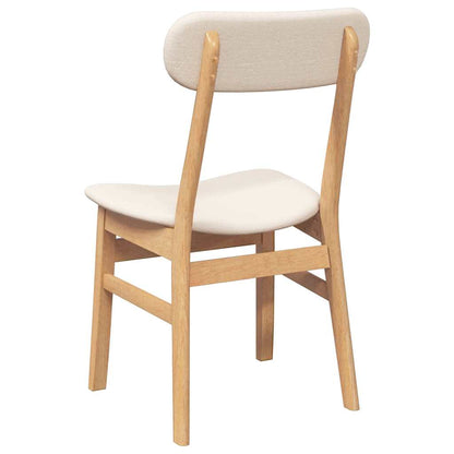 Eetkamerstoelen met kussens 2 st massief hout rubber