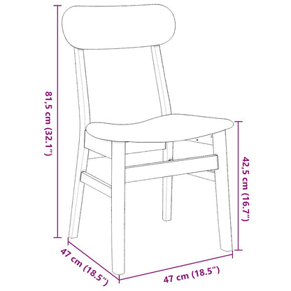 Eetkamerstoelen met kussens 2 st massief hout rubber