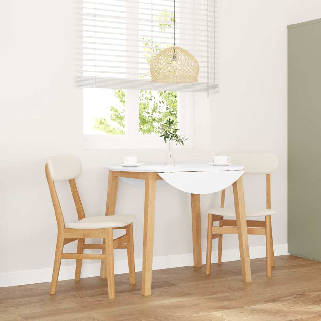 Eetkamerstoelen met kussens 2 st massief hout rubber