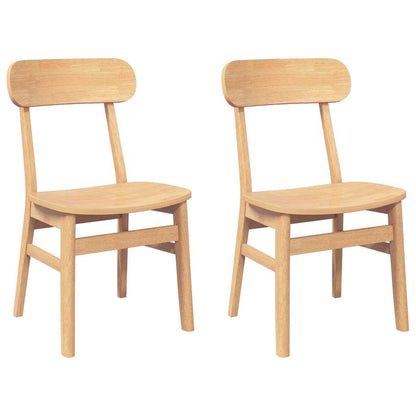 Eetkamerstoelen 2 st massief hout rubber