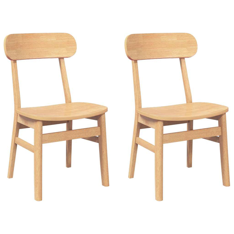 Eetkamerstoelen 2 st massief hout rubber