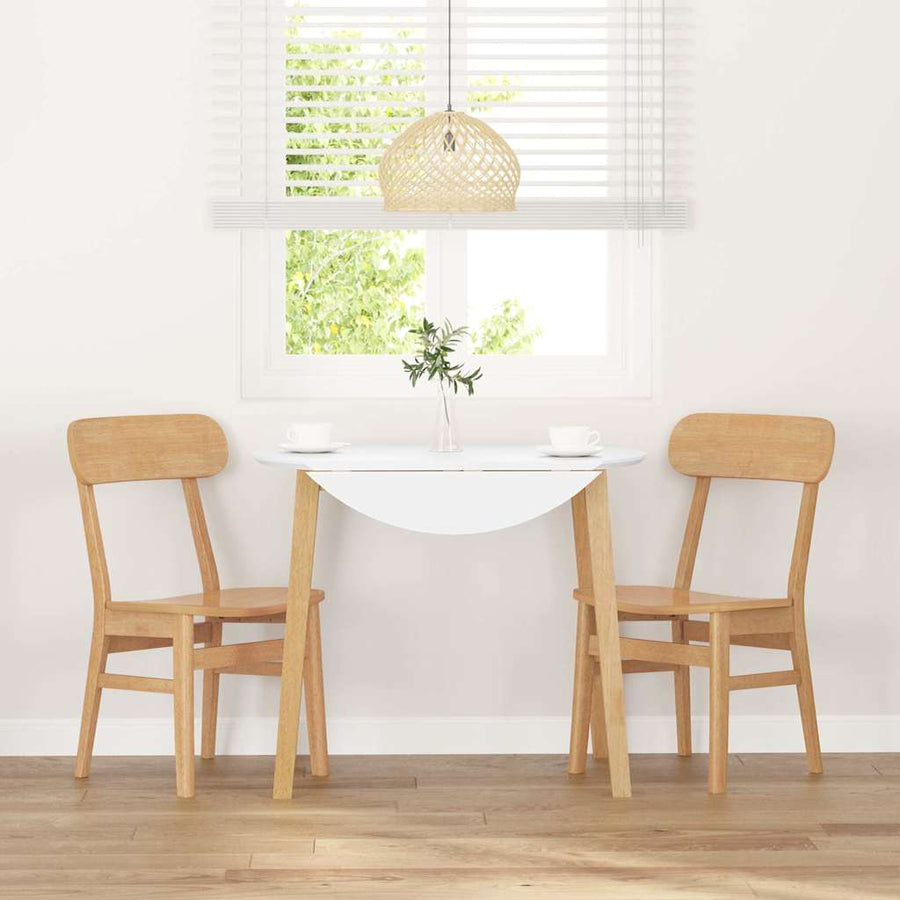 Eetkamerstoelen 2 st massief hout rubber