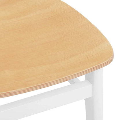 Eetkamerstoelen 2 st massief hout rubber wit