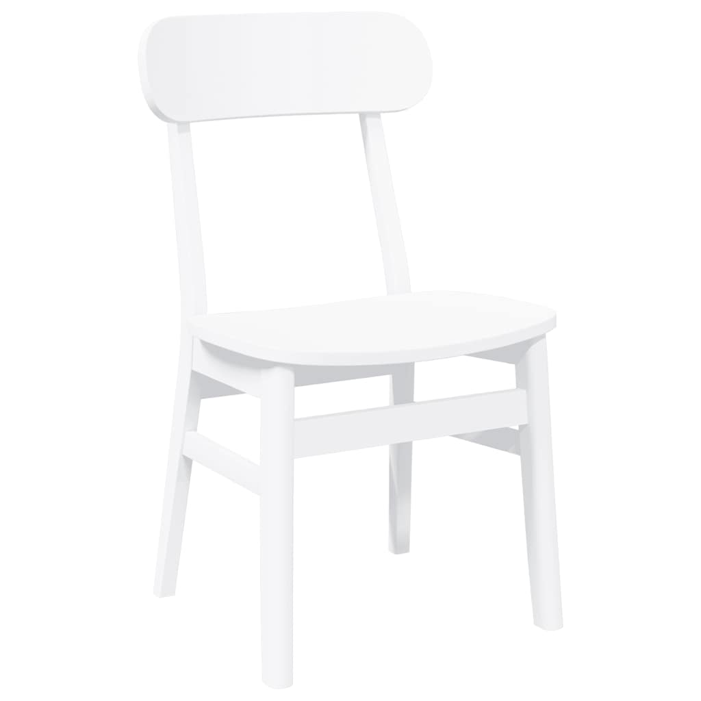 Eetkamerstoelen 2 st massief hout rubber wit