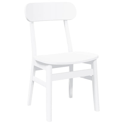 Eetkamerstoelen 2 st massief hout rubber wit