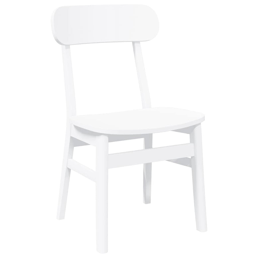 Eetkamerstoelen 2 st massief hout rubber wit