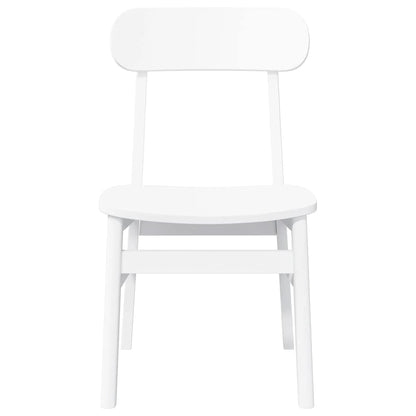 Eetkamerstoelen 2 st massief hout rubber wit