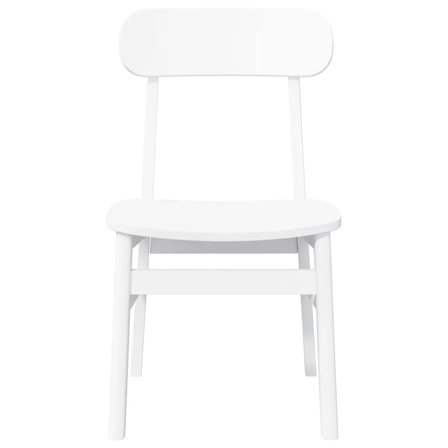 Eetkamerstoelen 2 st massief hout rubber wit