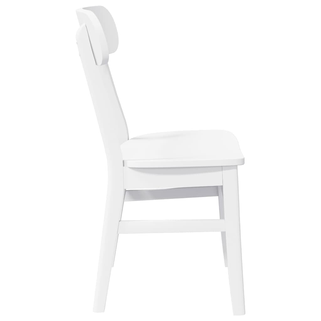 Eetkamerstoelen 2 st massief hout rubber wit
