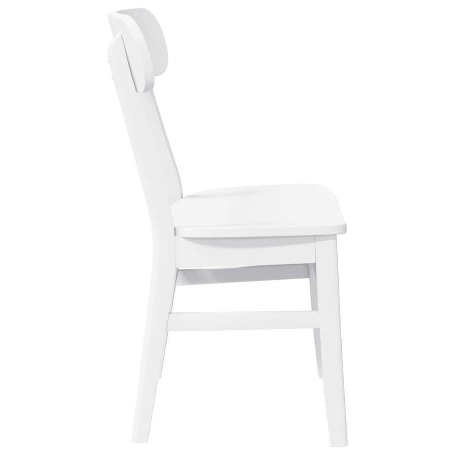 Eetkamerstoelen 2 st massief hout rubber wit