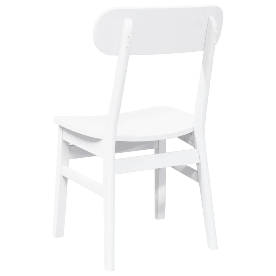 Eetkamerstoelen 2 st massief hout rubber wit