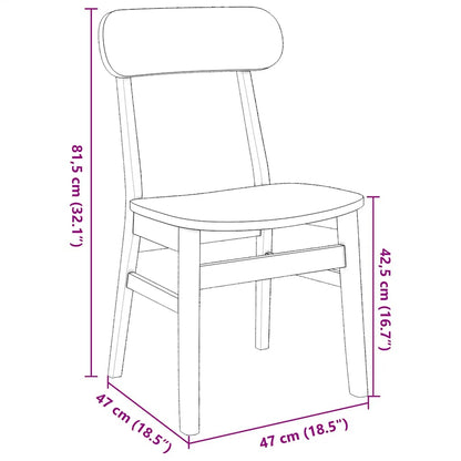 Eetkamerstoelen 2 st massief hout rubber wit