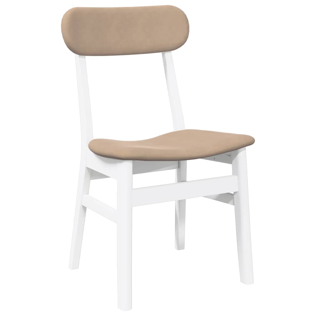 Eetkamerstoelen met kussens 2 st massief hout rubber wit