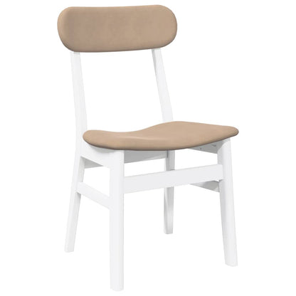 Eetkamerstoelen met kussens 2 st massief hout rubber wit