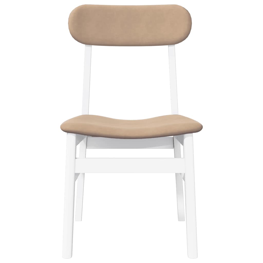 Eetkamerstoelen met kussens 2 st massief hout rubber wit
