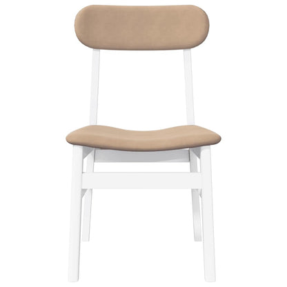Eetkamerstoelen met kussens 2 st massief hout rubber wit