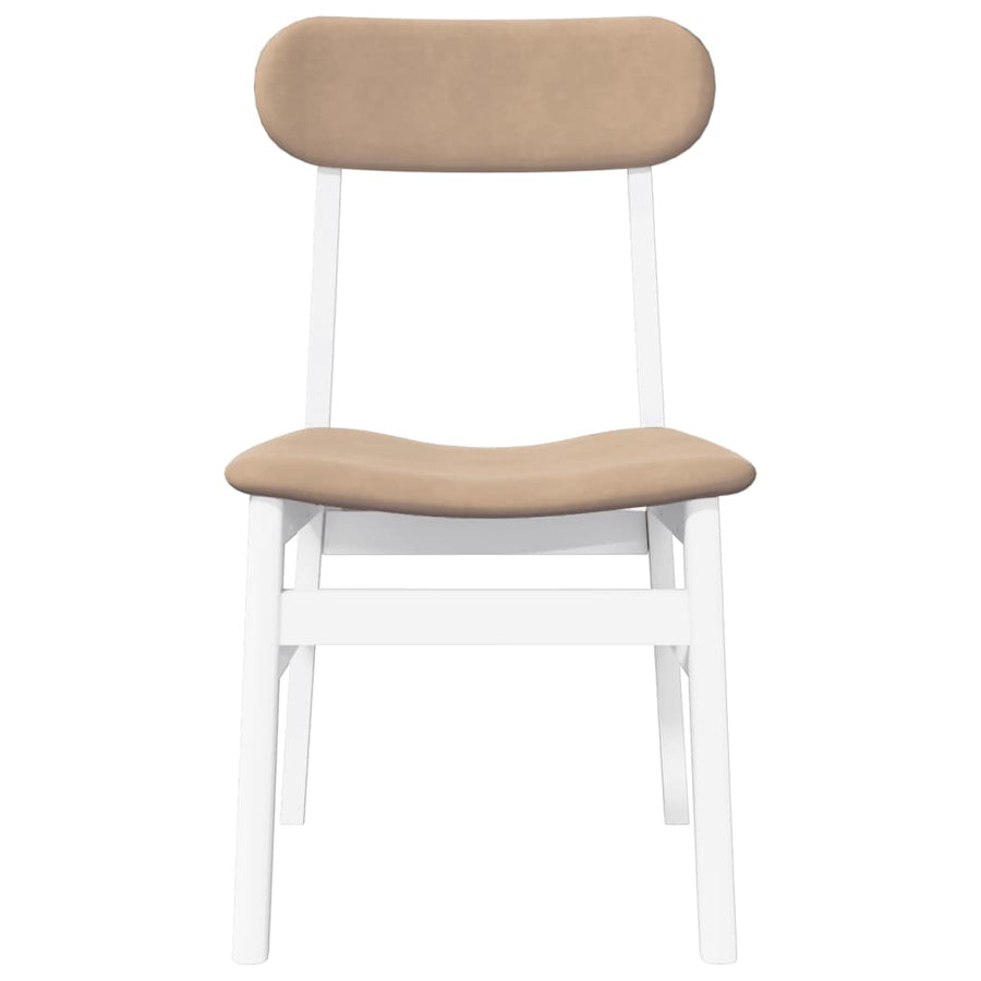 Eetkamerstoelen met kussens 2 st massief hout rubber wit