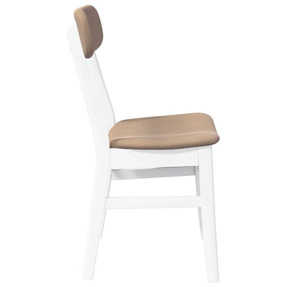 Eetkamerstoelen met kussens 2 st massief hout rubber wit