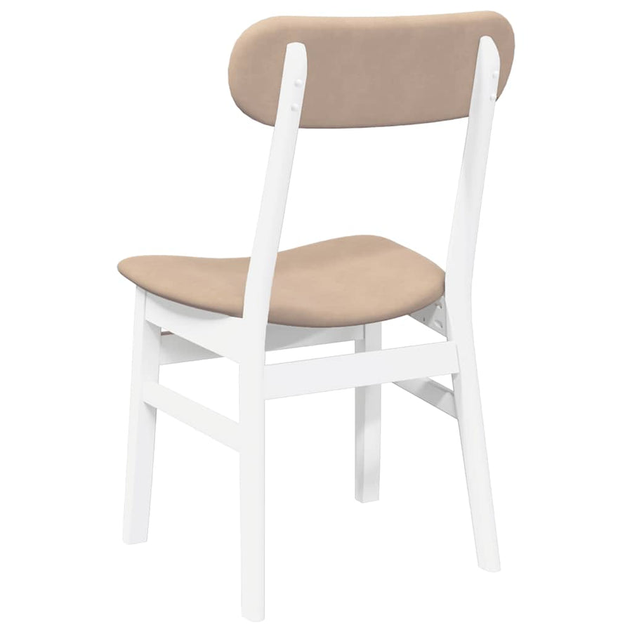 Eetkamerstoelen met kussens 2 st massief hout rubber wit