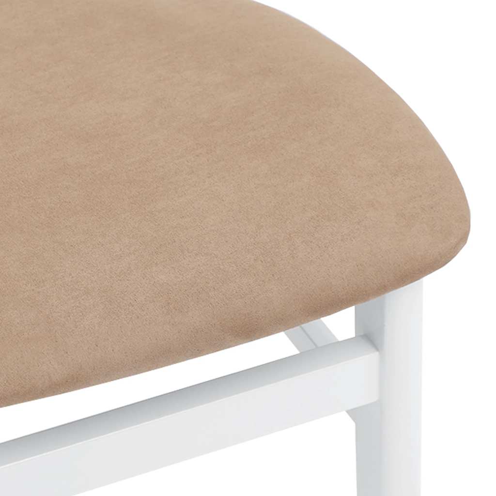Eetkamerstoelen met kussens 2 st massief hout rubber wit