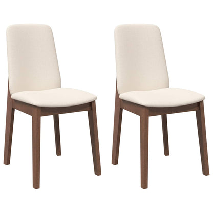 Eetkamerstoelen met kussens 2 st massief hout rubber bruin