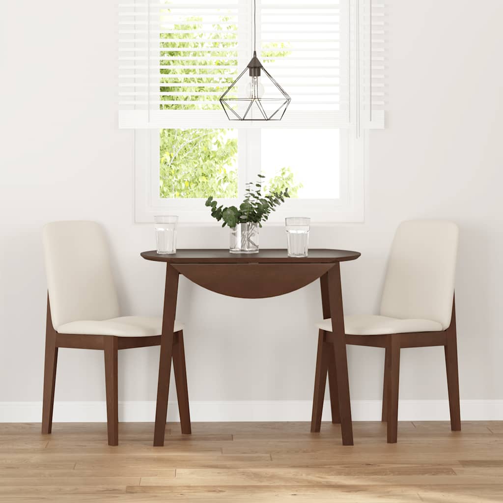 Eetkamerstoelen met kussens 2 st massief hout rubber bruin