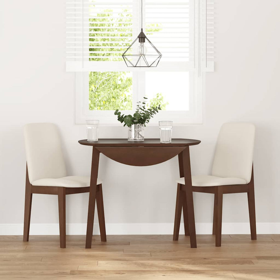 Eetkamerstoelen met kussens 2 st massief hout rubber bruin