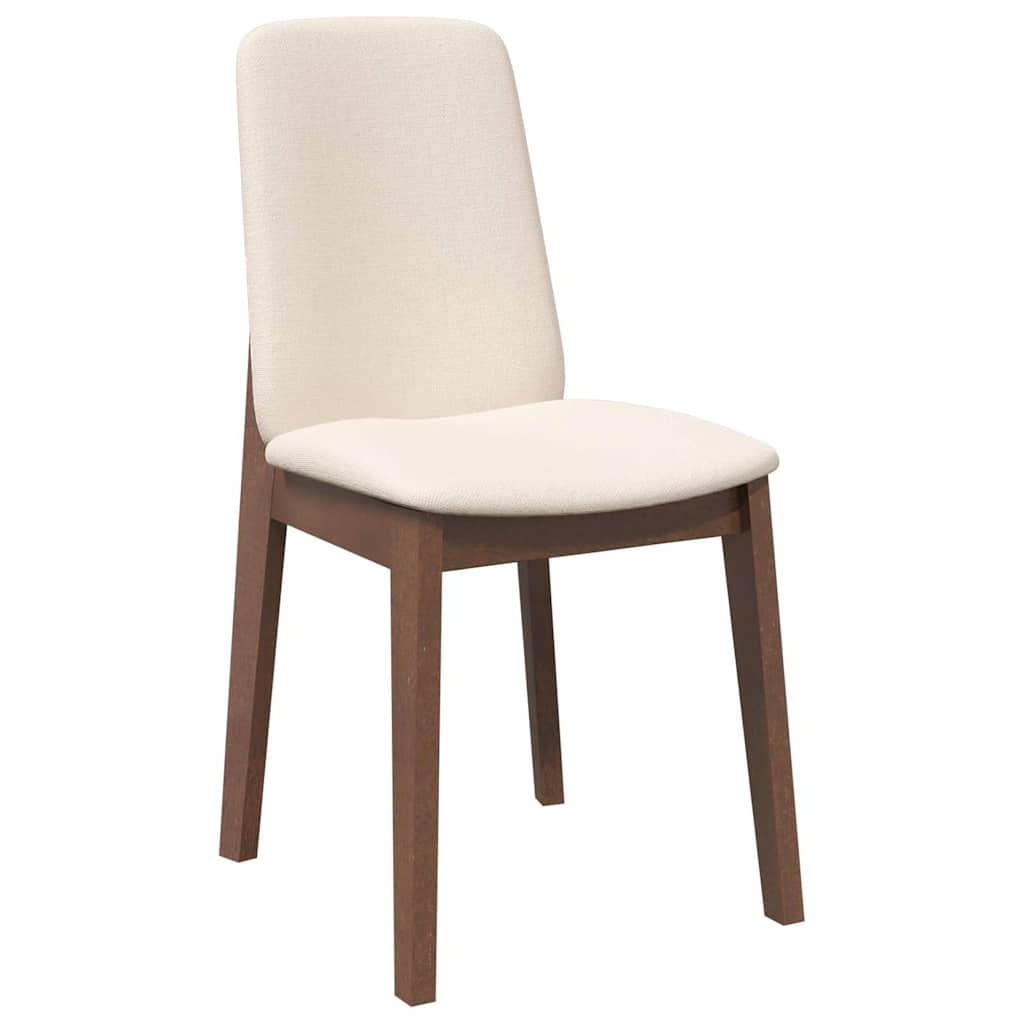 Eetkamerstoelen met kussens 2 st massief hout rubber bruin