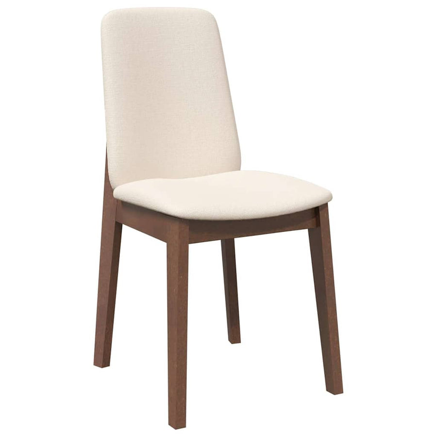Eetkamerstoelen met kussens 2 st massief hout rubber bruin