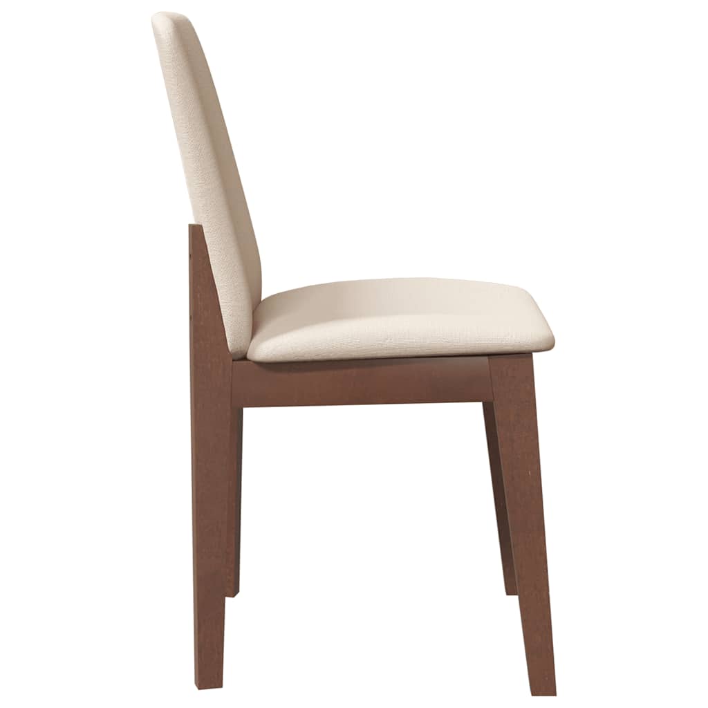 Eetkamerstoelen met kussens 2 st massief hout rubber bruin