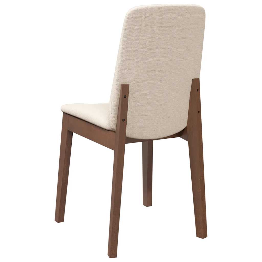 Eetkamerstoelen met kussens 2 st massief hout rubber bruin