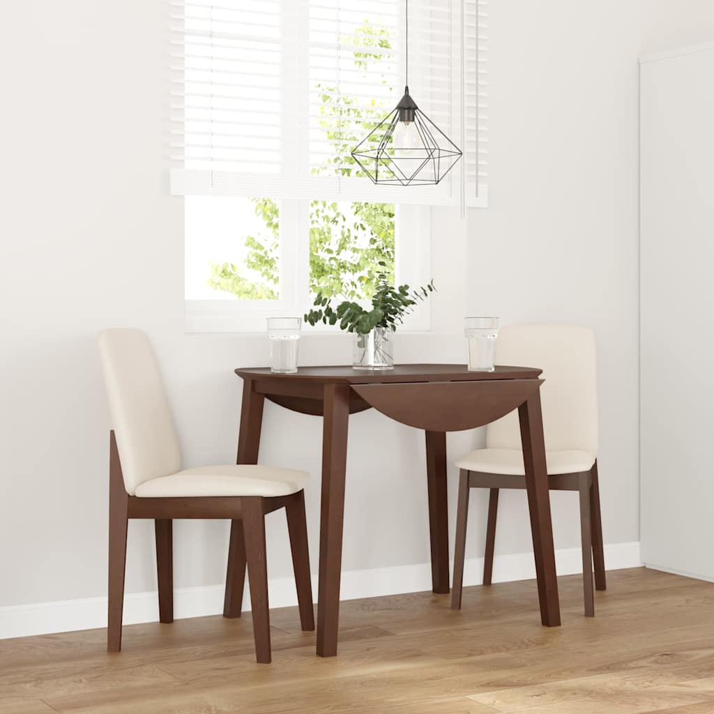 Eetkamerstoelen met kussens 2 st massief hout rubber bruin