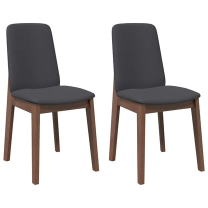 Eetkamerstoelen met kussens 2 st massief hout rubber bruin