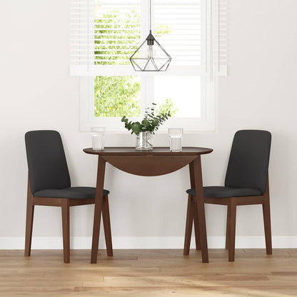 Eetkamerstoelen met kussens 2 st massief hout rubber bruin