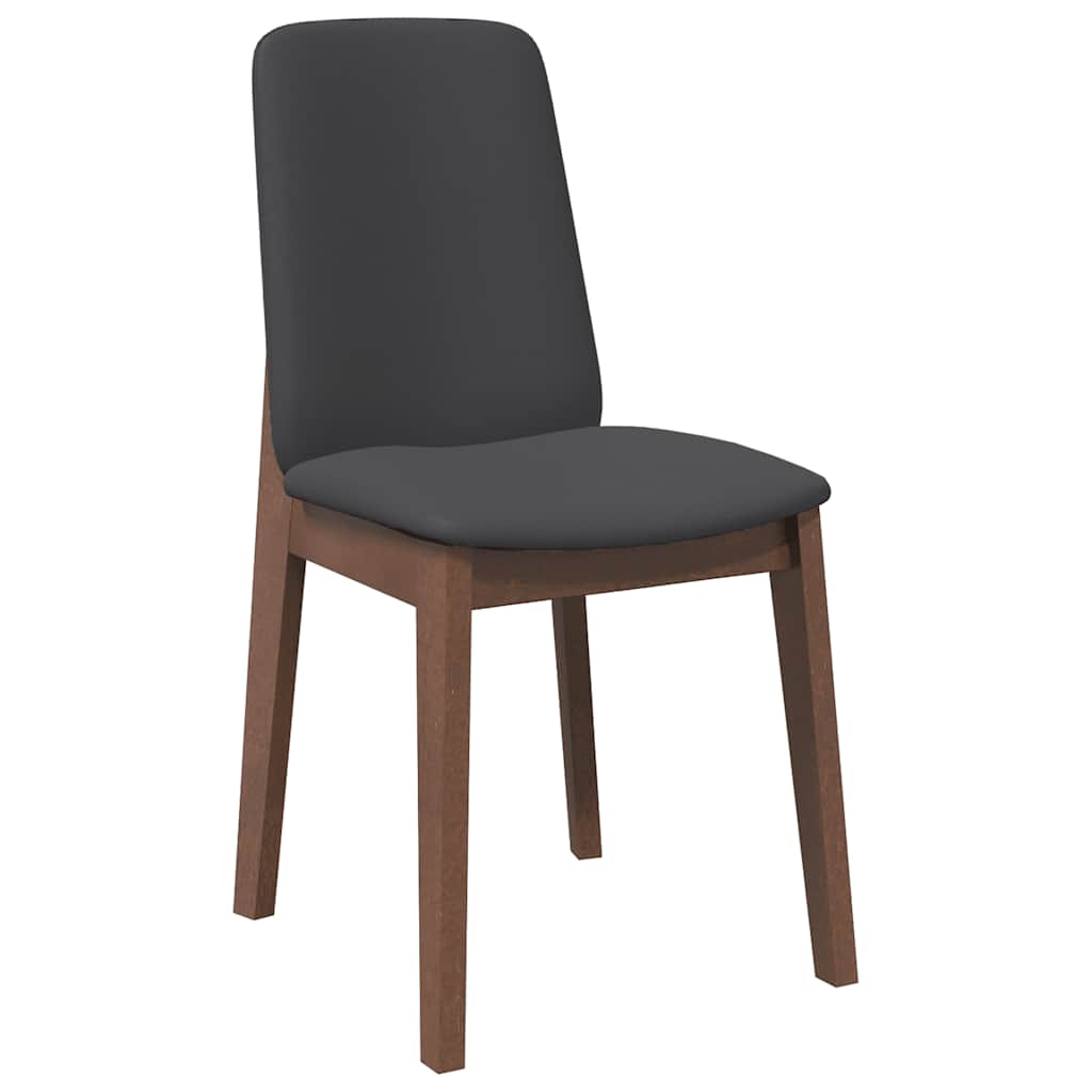 Eetkamerstoelen met kussens 2 st massief hout rubber bruin