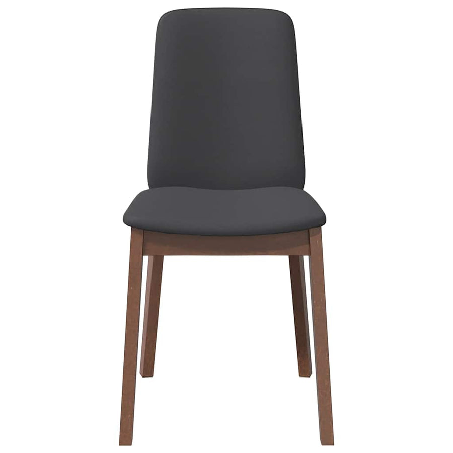 Eetkamerstoelen met kussens 2 st massief hout rubber bruin