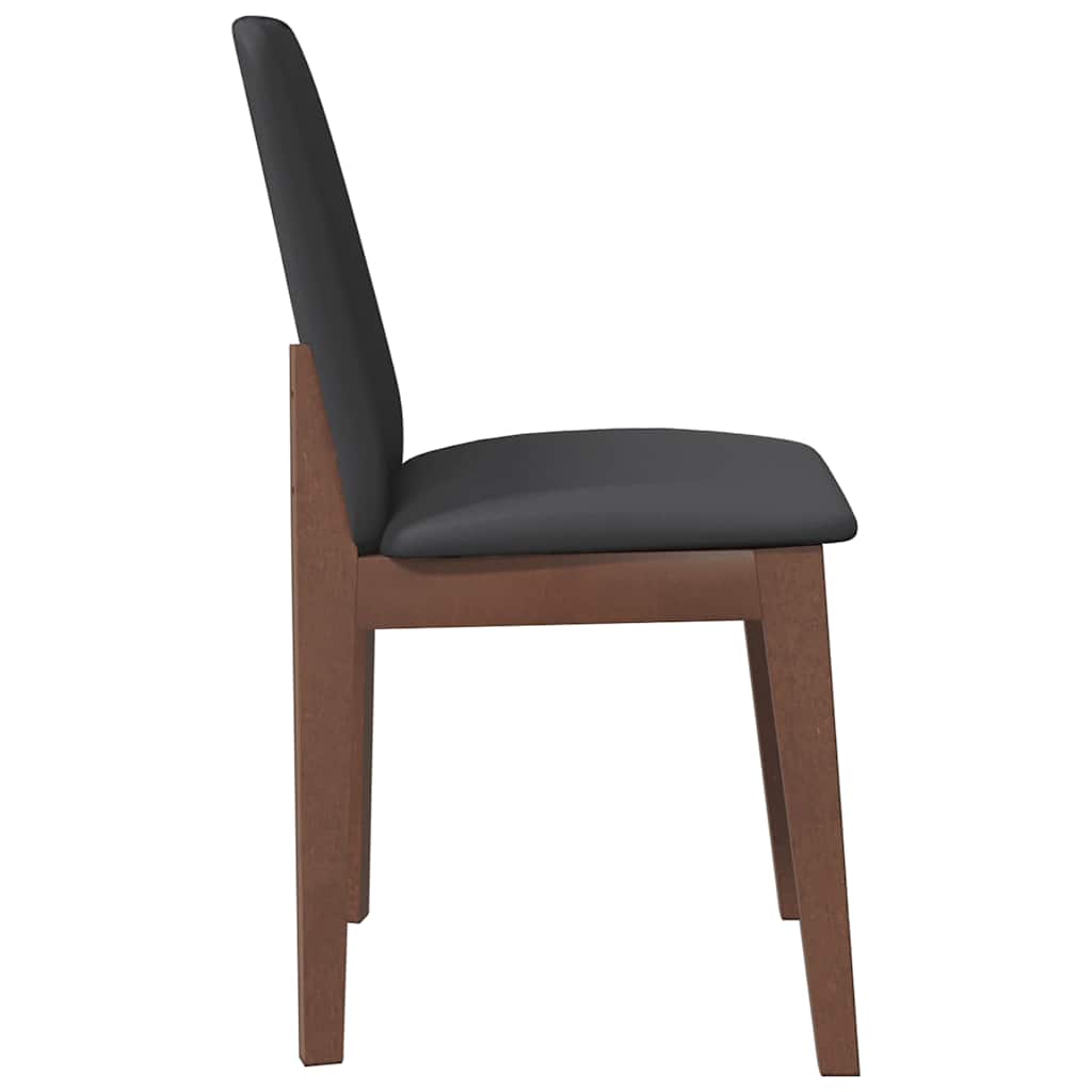 Eetkamerstoelen met kussens 2 st massief hout rubber bruin