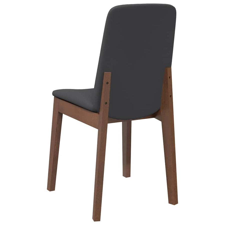 Eetkamerstoelen met kussens 2 st massief hout rubber bruin