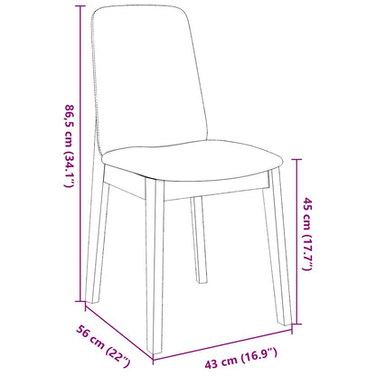 Eetkamerstoelen met kussens 2 st massief hout rubber bruin