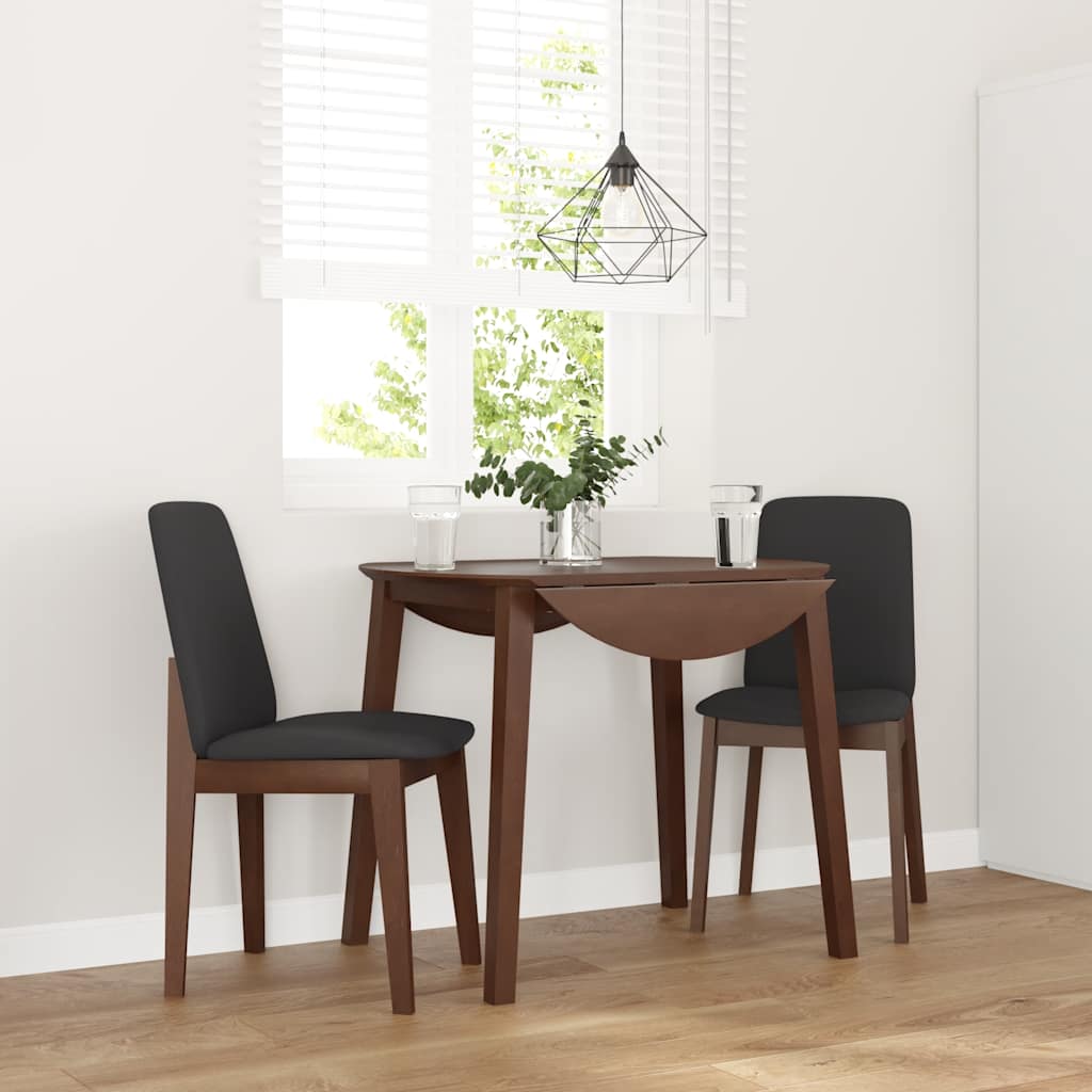 Eetkamerstoelen met kussens 2 st massief hout rubber bruin