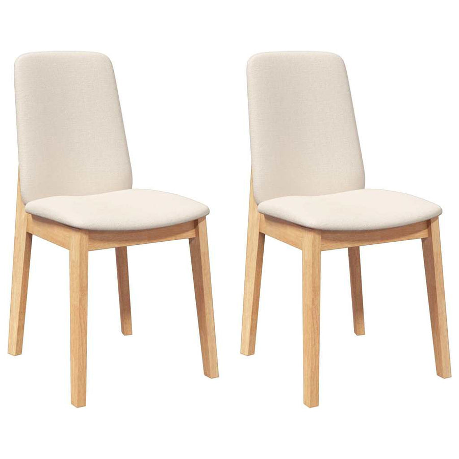 Eetkamerstoelen met kussens 2 st massief hout rubber