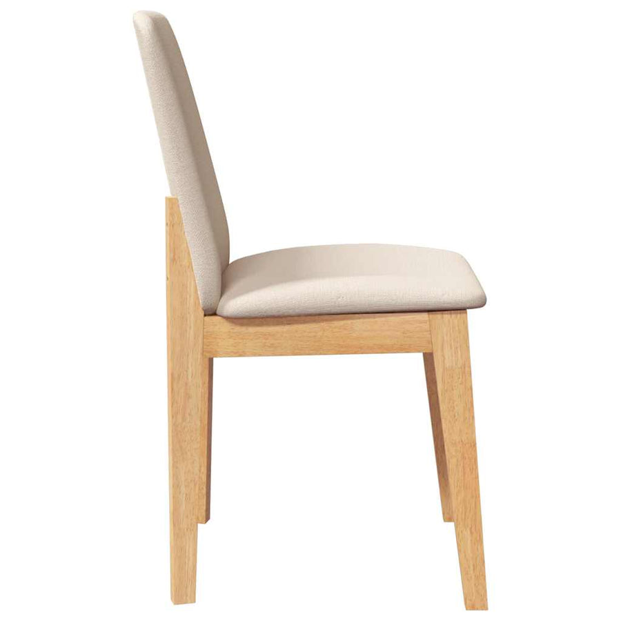 Eetkamerstoelen met kussens 2 st massief hout rubber