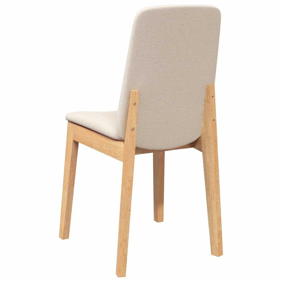 Eetkamerstoelen met kussens 2 st massief hout rubber