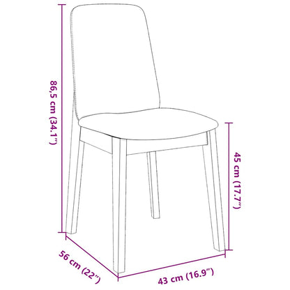 Eetkamerstoelen met kussens 2 st massief hout rubber