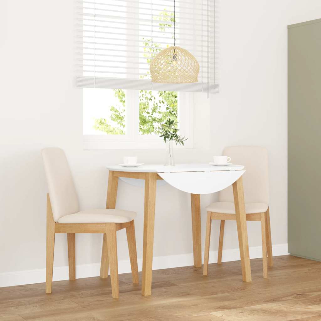 Eetkamerstoelen met kussens 2 st massief hout rubber
