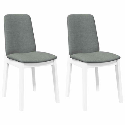 Eetkamerstoelen met kussens 2 st massief hout rubber wit