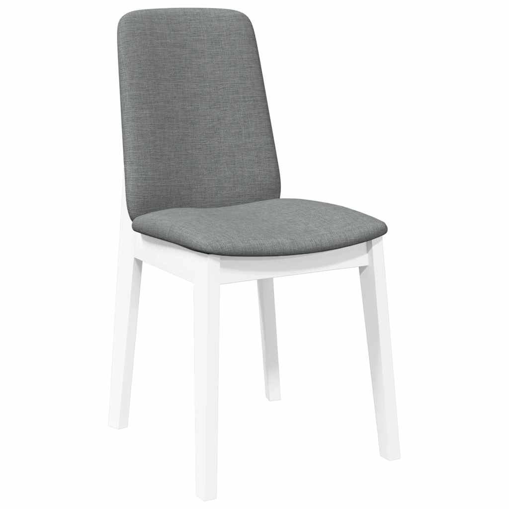 Eetkamerstoelen met kussens 2 st massief hout rubber wit